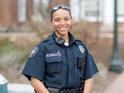 Female police officer on University Grounds